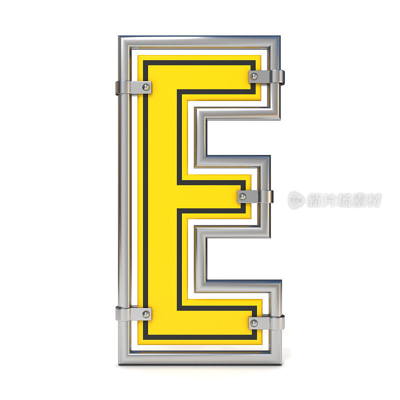 框架交通路标字体字母E 3D